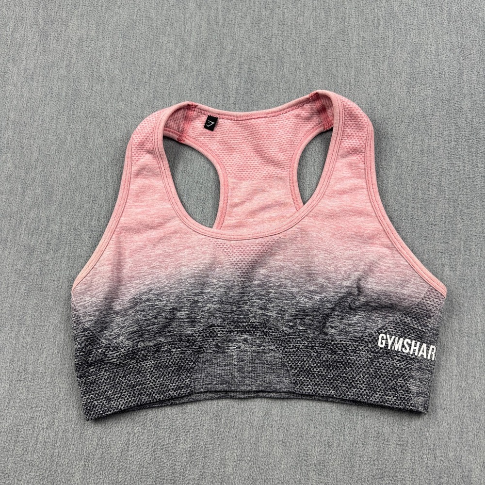Gymshark Sports Bra Women Small Pink‎ Black Ombre Everyday Seamless Gym Yoga
